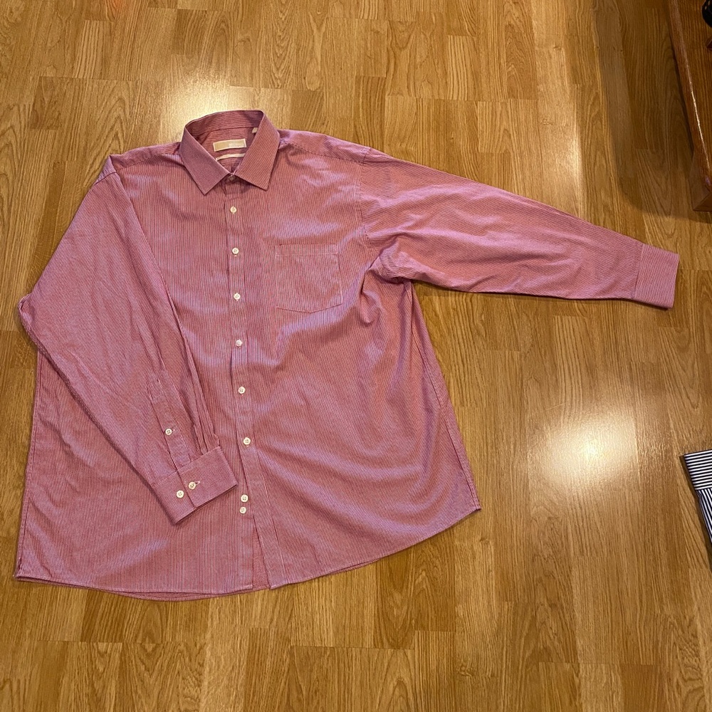 Michael kors red striped buttoned shirt